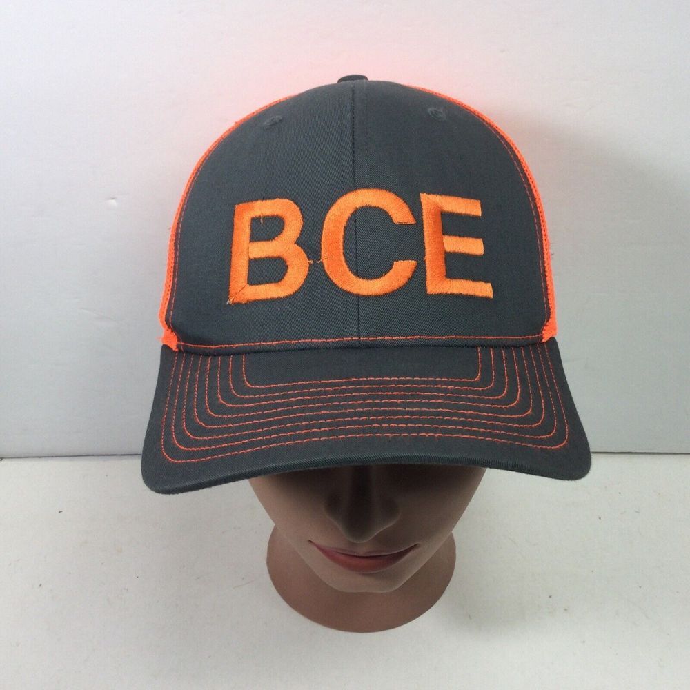 Richardson BCE Logo‎ Hat Bell Canada Enterprises Media Gray Orange Cap SnapBack